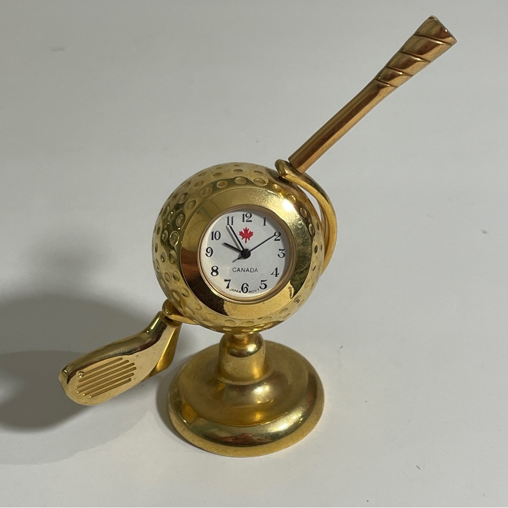 BUY 2 GET 3rd FREE Gold Golf Ball Clock